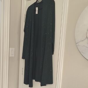 Lane Bryant Green Sparkle Cardigan